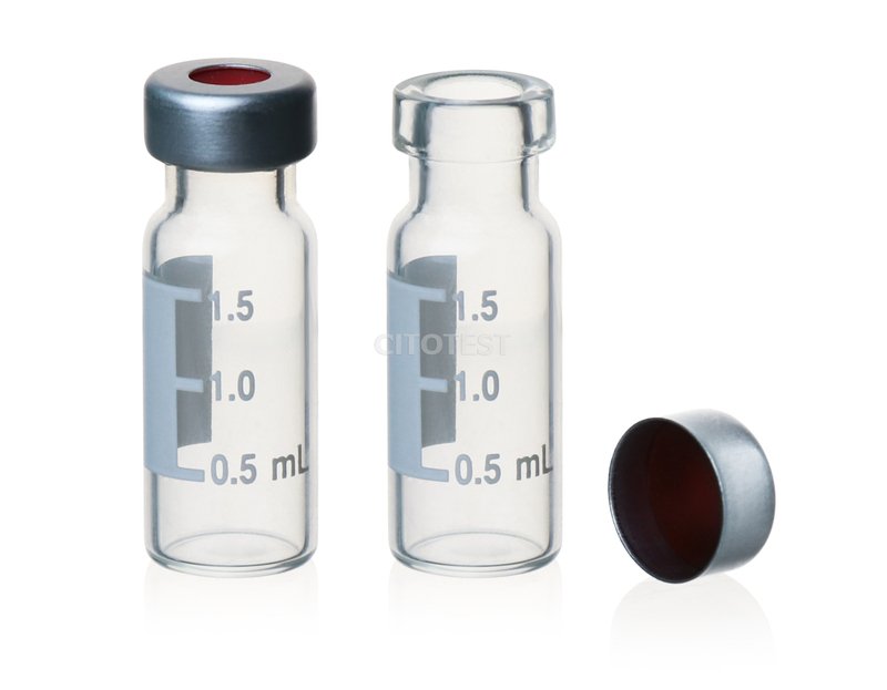 Vial Claro 2 ml/9 mm/12 x 32 mm/LISO/SEPTA Ptfe-silicona Ranurada/caja de 100 Vial Claro 2 ml/9 mm/12 x 32 mm/LISO/SEPTA Ptfe-silicona Ranurada/caja de 100